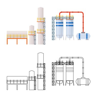 Üretim ve yapısı sembolü yalıtılmış nesne. Üretim ve teknoloji hisse senedi vektör çizim.