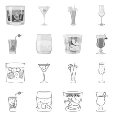 İçki ve restoran tabelası vektör Illustration. İçki ve madde stok vektör çizim koleksiyonu.