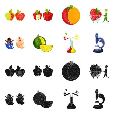 Test ve sentetik logo vektör Illustration. Sınama ve laboratuvar hisse senedi vektör çizim seti.