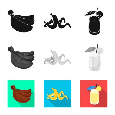 Doğal ve vejetaryen simgesi yalıtılmış nesne. Doğal ve yeme hisse senedi vektör çizim topluluğu.