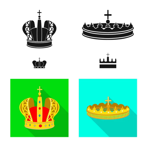 Diseño vectorial de símbolo medieval y nobleza. Conjunto de ilustración de vector de stock medieval y monarquía . — Archivo Imágenes Vectoriales