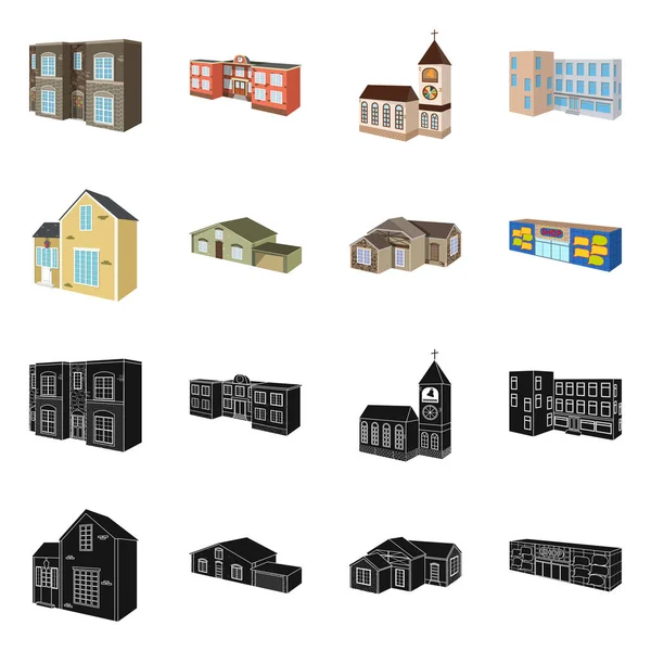 Vector illustratie van gevel en behuizing icoon. Collectie gevel-en infrastructuur stockvector illustratie. — Stockvector