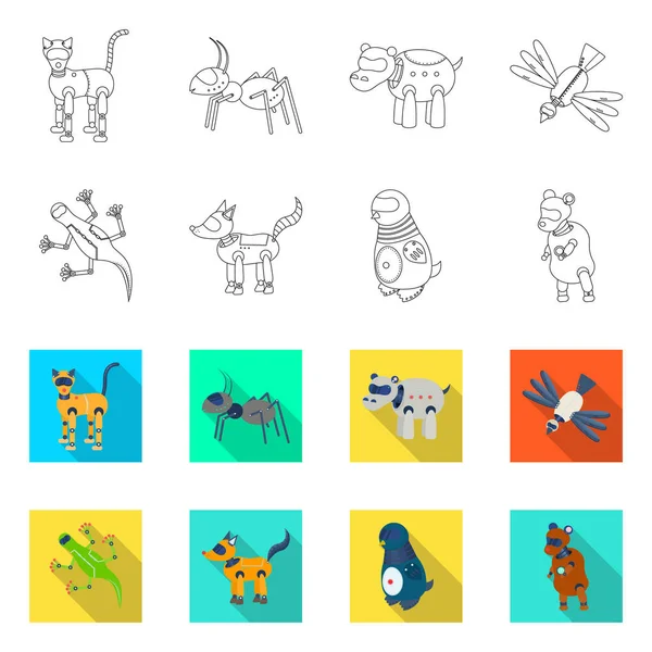 Illustration vectorielle du jouet et icône de la science. Collection de jouets et de jouets symbole de stock pour le web. — Image vectorielle