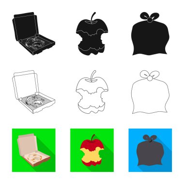 Çöp ve önemsiz sembolü vektör Illustration. Çöp ve atık stok vektör çizim seti.