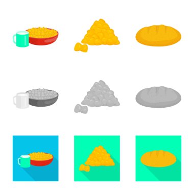 Mısır tarlası ve sebze simge vektör Illustration. Mısır tarlası ve vejetaryen hisse senedi vektör çizim koleksiyonu.