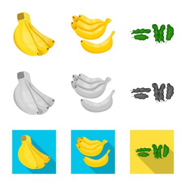 Vektör çizim doğal ve vejetaryen sembolü. Hisse senedi için doğal ve yeme vektör simge kümesi.