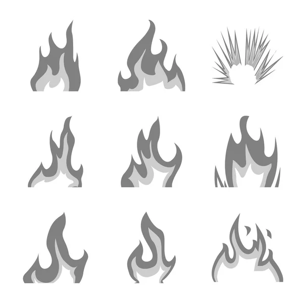 Wektor projekt Flaming i ikona niebezpieczeństwa. Kolekcja płonących i niebezpiecznych ikon wektorowych na czas. — Wektor stockowy