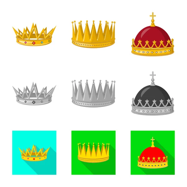 Diseño vectorial de símbolo medieval y nobleza. Colección de ilustración de vector de stock medieval y monarquía . — Vector de stock