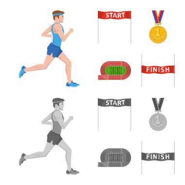 Spor ve kazanan işareti yalıtılmış nesne. Hisse senedi için spor ve fitness vektör simge kümesi.