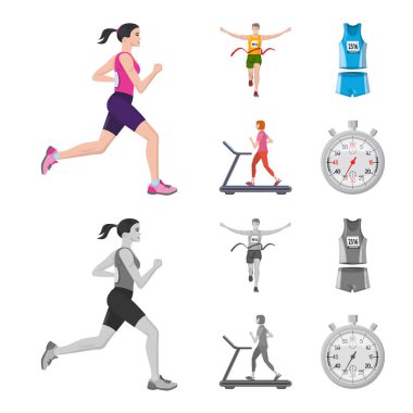 Spor ve kazanan simge vektör Illustration. Spor ve fitness hisse senedi simgesi web için kümesi.