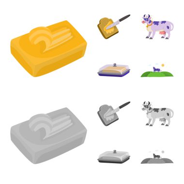 Vektör çizimi krem ve ürün simgesi. Kremsi topluluğu ve web için çiftlik hisse senedi simgesi.