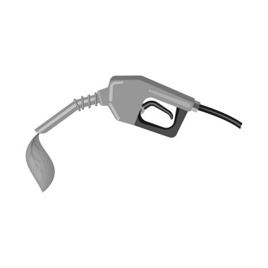 Yakıt ve yeşil logo vektör illüstrasyon. Web için yakıt ve istasyon stok sembolü toplama.