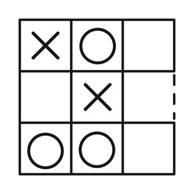 Oyun ve çapraz sembolüvektör illüstrasyon. Oyun seti ve çizilmiş stok vektör illüstrasyon.