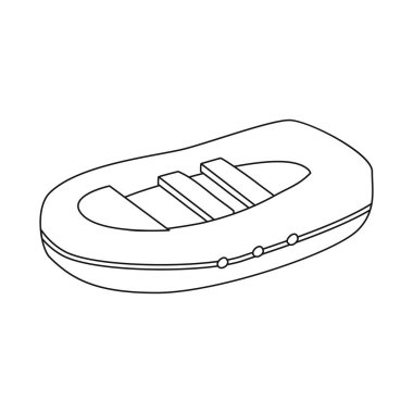 Şişme ve tekne sembolü vektör tasarımı. Web için şişme ve su stoksembolü seti.