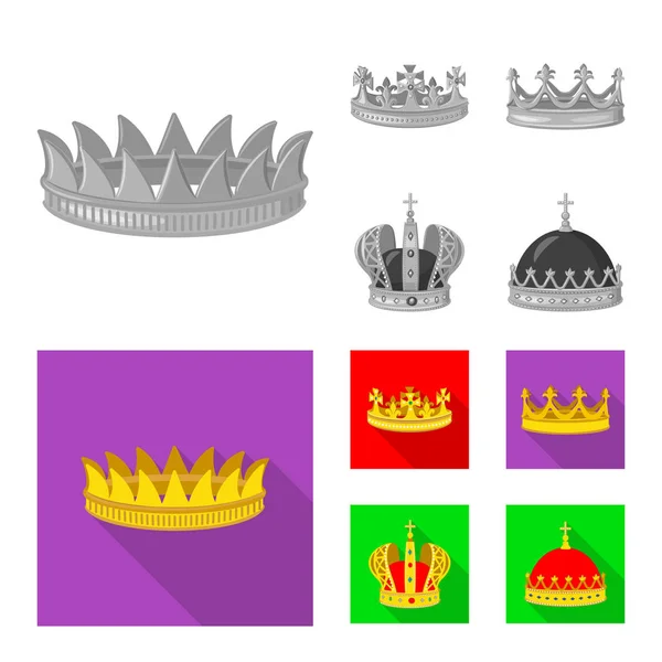 Projeto vetorial de signo medieval e nobreza. Conjunto de medieval e monarquia símbolo de estoque para web . — Vetor de Stock