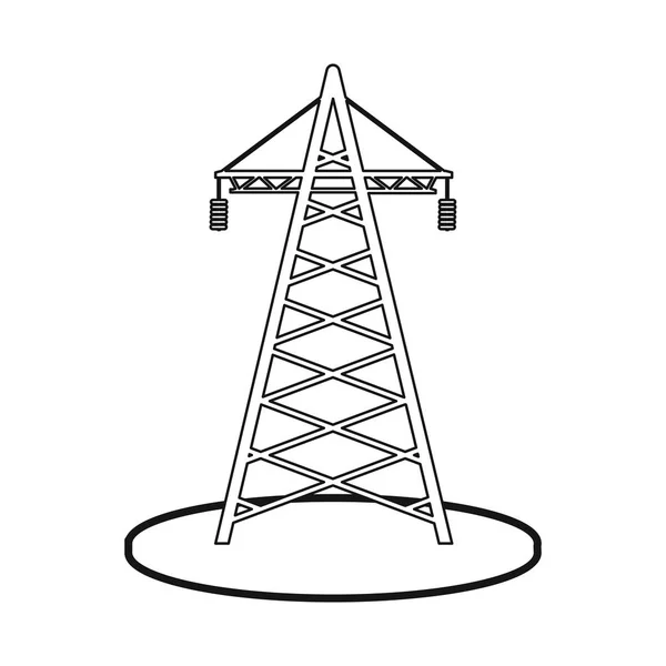 Isolated object of tower and transmission sign. Collection of tower and voltage stock symbol for web. — Stock Vector