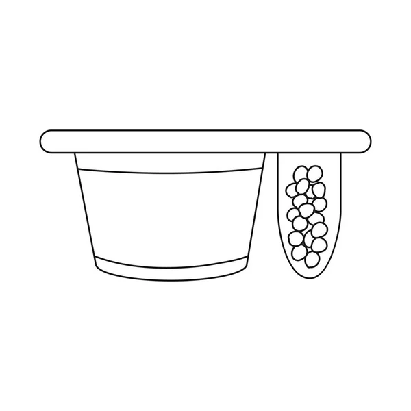 Vector illustratie van verpakking en yoghurt teken. Collectie van verpakking en knapperige voorraad vector illustratie. — Stockvector