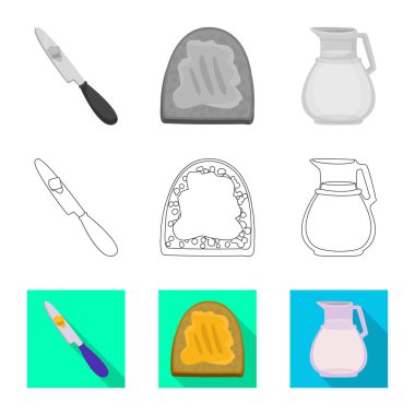 Kremsi yalıtılmış nesne ve ürün simgesi. Ayarla, krem ve çiftlik stok vektör çizim.