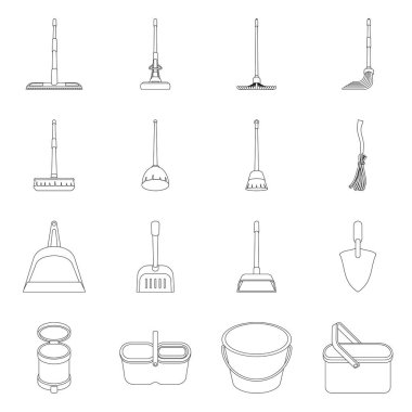 Hijyen ve temiz logo izole nesne. Web için hijyen ve paspas stok sembolü koleksiyonu.