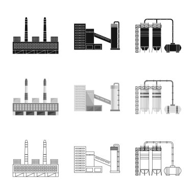 Üretim ve yapısı simgesi yalıtılmış nesne. Üretim ve stok için teknoloji vektör simge kümesi.