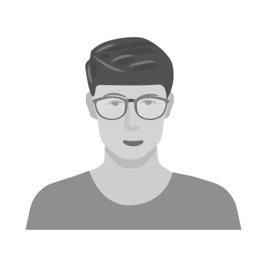 Yüz ve erkek logosu vektör illüstrasyon. Yüz ve genç stok vektör illüstrasyon seti.