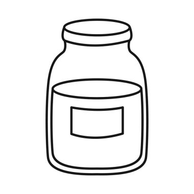 Kavanoz ve süt simgesivektör illüstrasyon. Stok için kavanoz ve şişe vektör simgesinin toplanması.