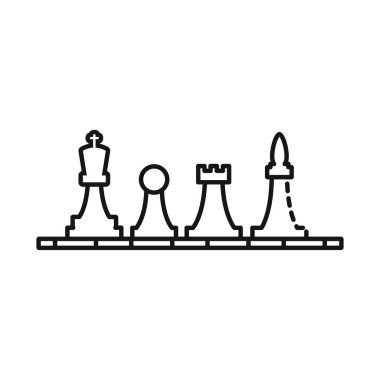 Oyun ve satranç sembolü vektör illüstrasyon. Web için oyun ve strateji stok sembolü seti.