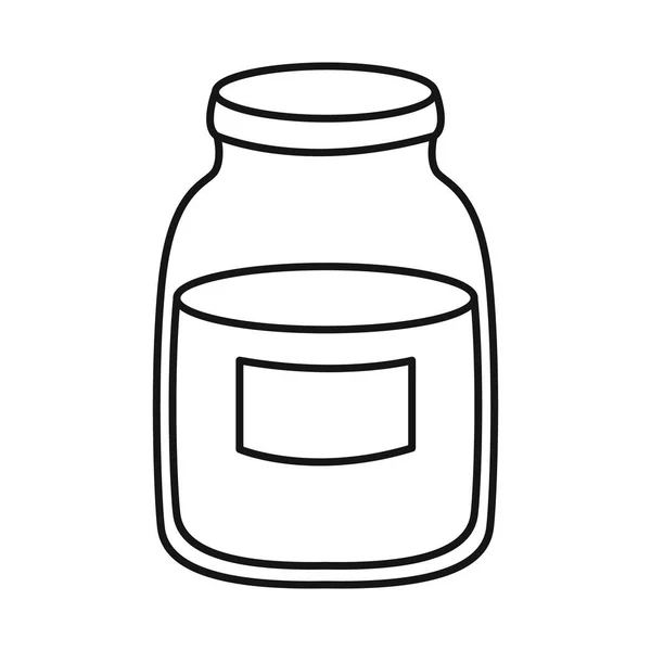 Векторная иллюстрация значка банки и молока. Коллекция векторной иконки для банок и бутылок . — стоковый вектор