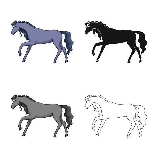 Vector illustration of horse and hippodrome icon. Collection of horse and horseback stock symbol for web. — Stock Vector