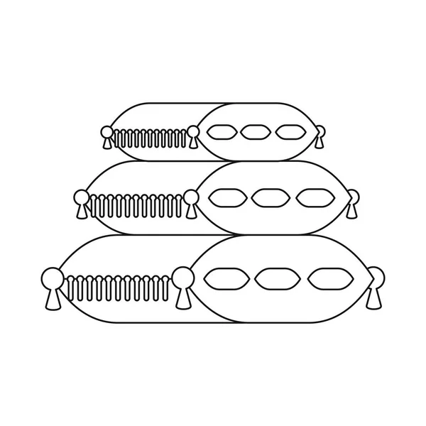 Ilustração vetorial do logotipo do travesseiro e almofada. Jogo de travesseiro e símbolo de estoque acolhedor de web . — Vetor de Stock