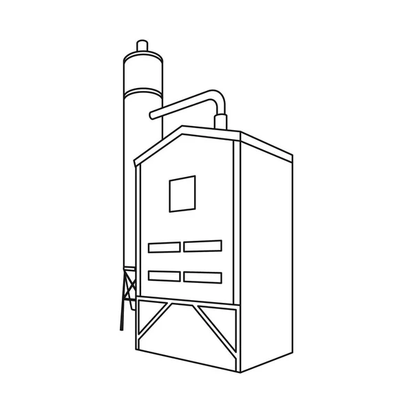 Isolated object of manufactory and fuel logo. Collection of manufactory and refinery stock vector illustration. — Stock Vector