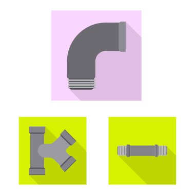 Boru ve tüp işareti tasarımını vektör. Boru ve boru hattı hisse senedi vektör çizim seti.