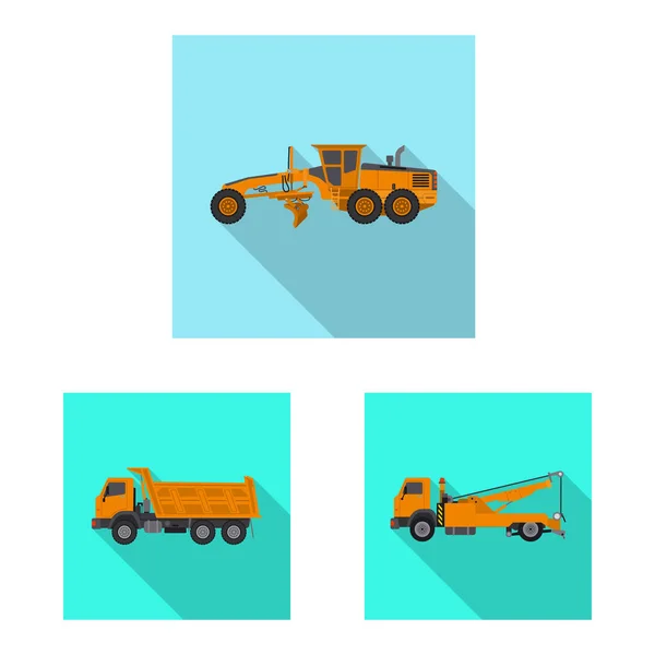 Diseño vectorial del icono de construcción y construcción. Colección de construcción y maquinaria stock vector ilustración . — Vector de stock