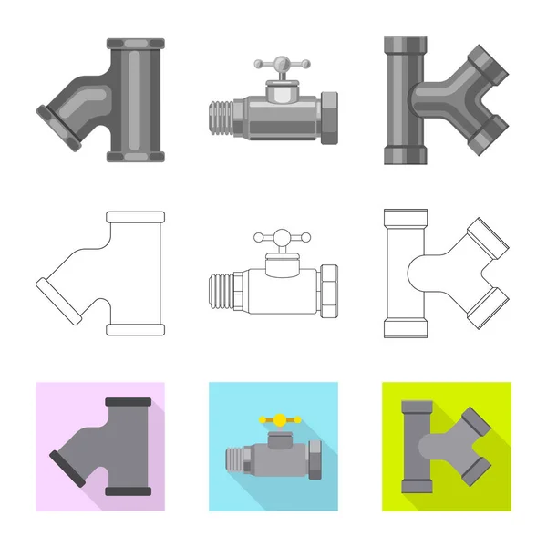 Ilustración vectorial del logotipo del tubo. Conjunto de tubo y tubería vector icono para stock . — Archivo Imágenes Vectoriales