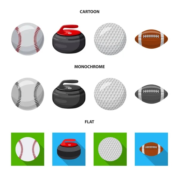 Objeto aislado del deporte y el icono de la pelota. Conjunto de deporte y símbolo de stock atlético para web . — Vector de stock