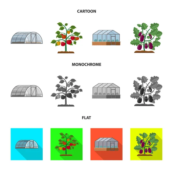 Wektor projektowania znaku cieplarnianych i roślin. Zestaw cieplarnianych i ogród symbol giełdowy dla sieci web. — Wektor stockowy