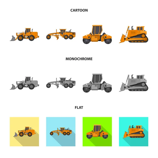 Vector design of build and construction icon. Collection of build and machinery stock symbol for web. — Stock Vector