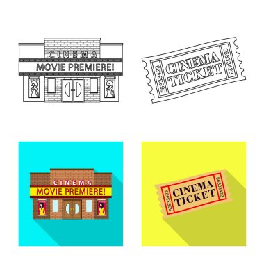 Televizyon ve film simgesi yalıtılmış nesne. Televizyon ve hisse senedi vektör çizim ile ilgilenen.