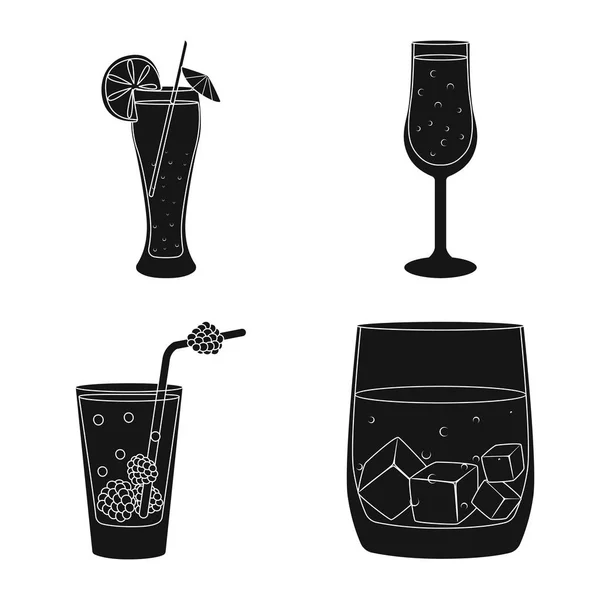 Изолированный объект с символом клуба и ингредиента. Коллекция клубных и питьевых символов для сети . — стоковый вектор