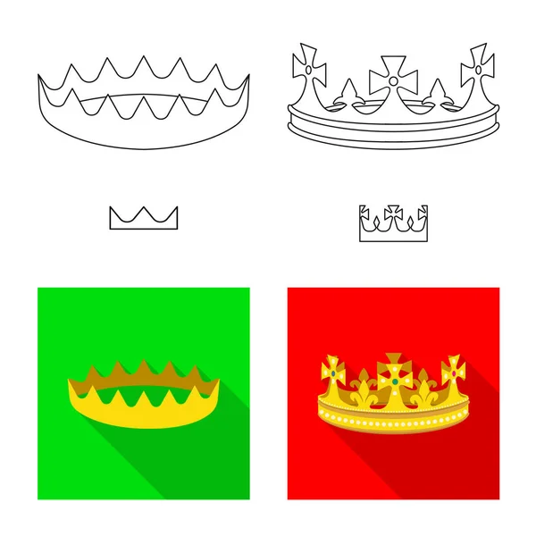 Vector illustration of medieval and nobility symbol. Set of medieval and monarchy vector icon for stock. — Stock Vector