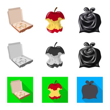 Çöp ve önemsiz logo yalıtılmış nesne. Çöp ve atık vektör simgesini hissenin koleksiyonu.