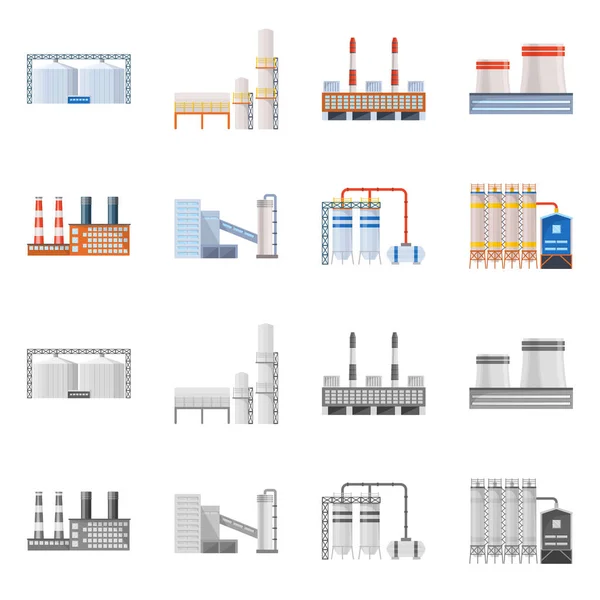 Vector illustration of production and structure symbol. Set of production and technology vector icon for stock. — Stock Vector