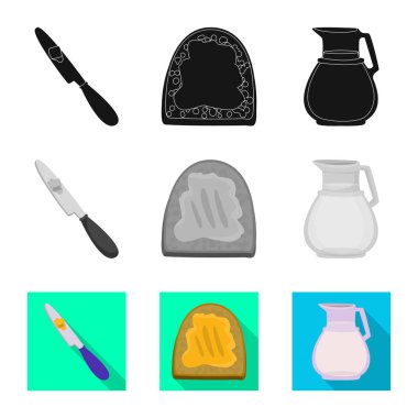 Kremsi yalıtılmış nesne ve ürün logosu. Ayarla, krem ve çiftlik stok vektör çizim.