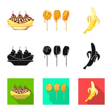 Doğal ve vejetaryen işareti vektör tasarımı. Web için doğal ve yeme hisse senedi simgesi kümesi.