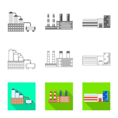 Tasarım, üretim ve yapısı işareti vektör. Üretim ve teknoloji hisse senedi vektör çizim koleksiyonu.