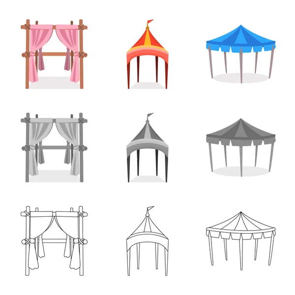 Изолированный объект крыши и складной знак. Набор векторных значков крыши и архитектуры для склада. — стоковый вектор