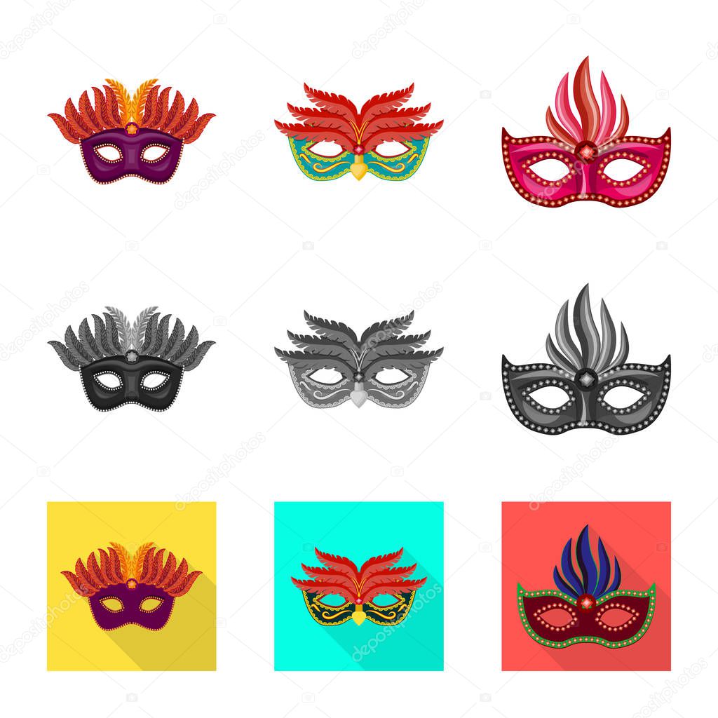 Vector illustration of luxury and celebration logo. Collection of luxury and hide stock symbol for web.