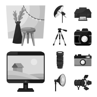 Profesyonel ve aksesuar logosu vektör illüstrasyon. Stoklar için profesyonel ve iş vektör simgesi kümesi.