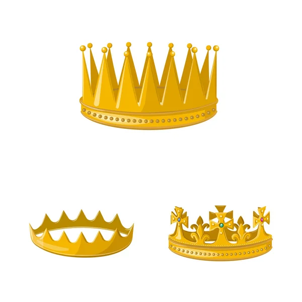 君主制と金の看板のベクトルデザイン。君主制とヘラルドストックベクトルイラストのセット. — ストックベクタ