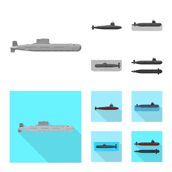 Vektor návrh loga válku a lodí. Sada válce a flotily vektorové ilustrace. — Stockový vektor
